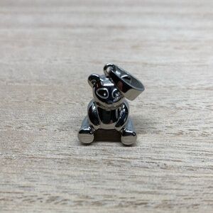 Silver Teddy Bear Pendant Necklace